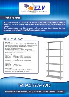 ESTANTE EDR420/6 CHAPA 26/20