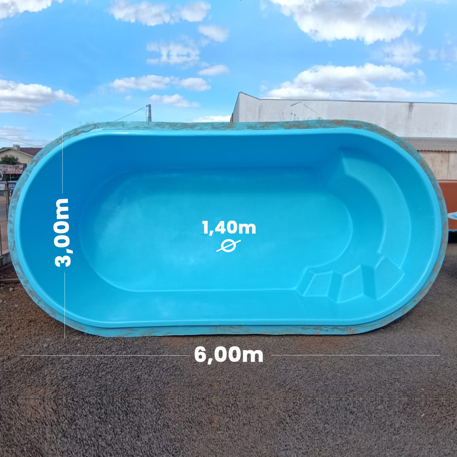 Piscina 6,00 x 3,00 x 1,40m