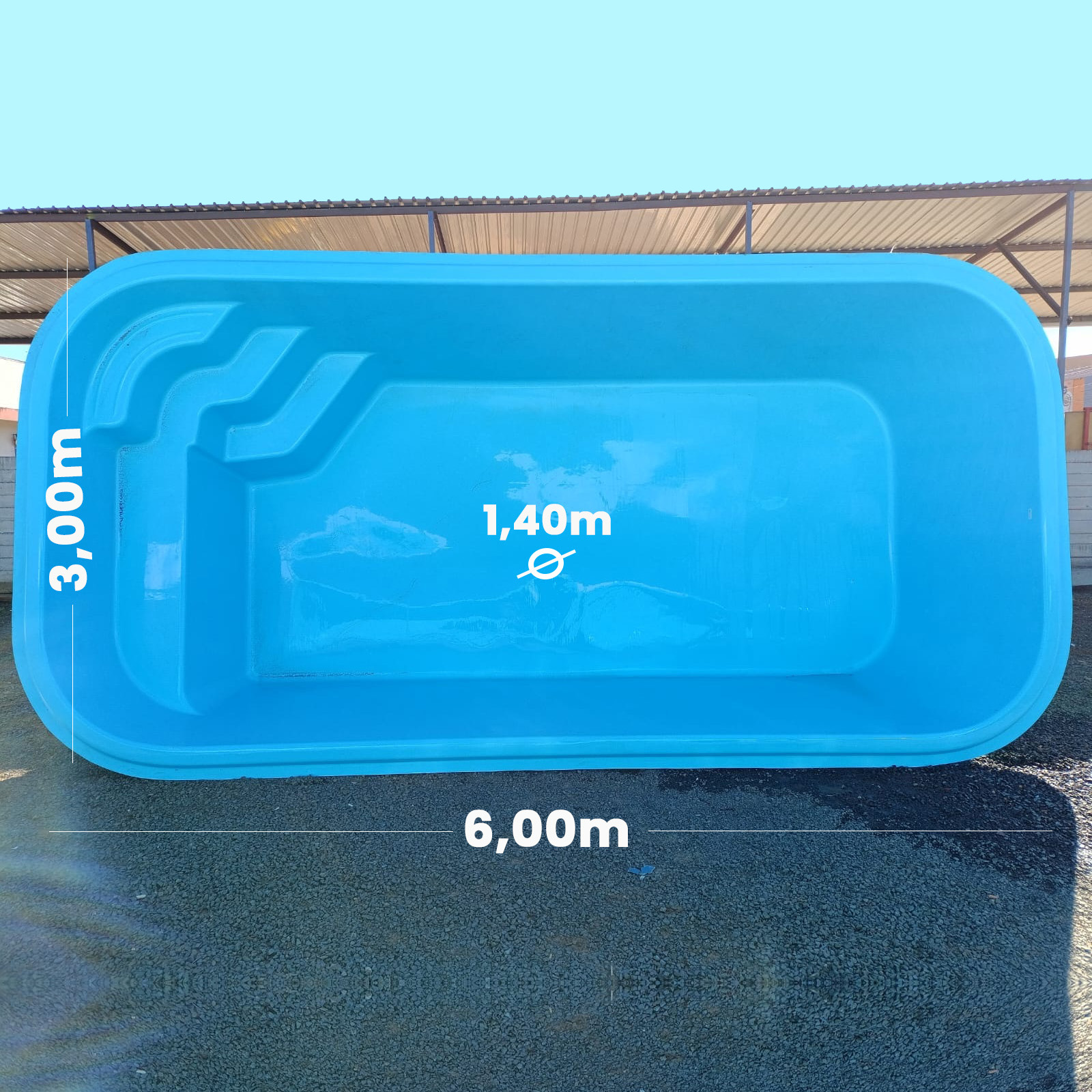 Piscina 6,00 x 3,00 x 1,40
