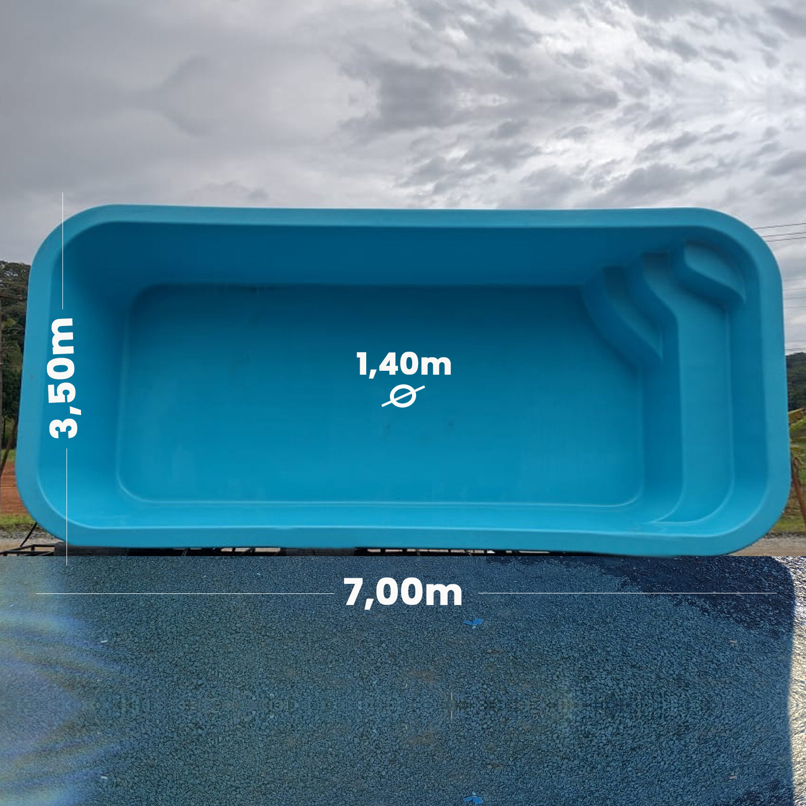 Piscina 7,00 x 3,50 x 1,40