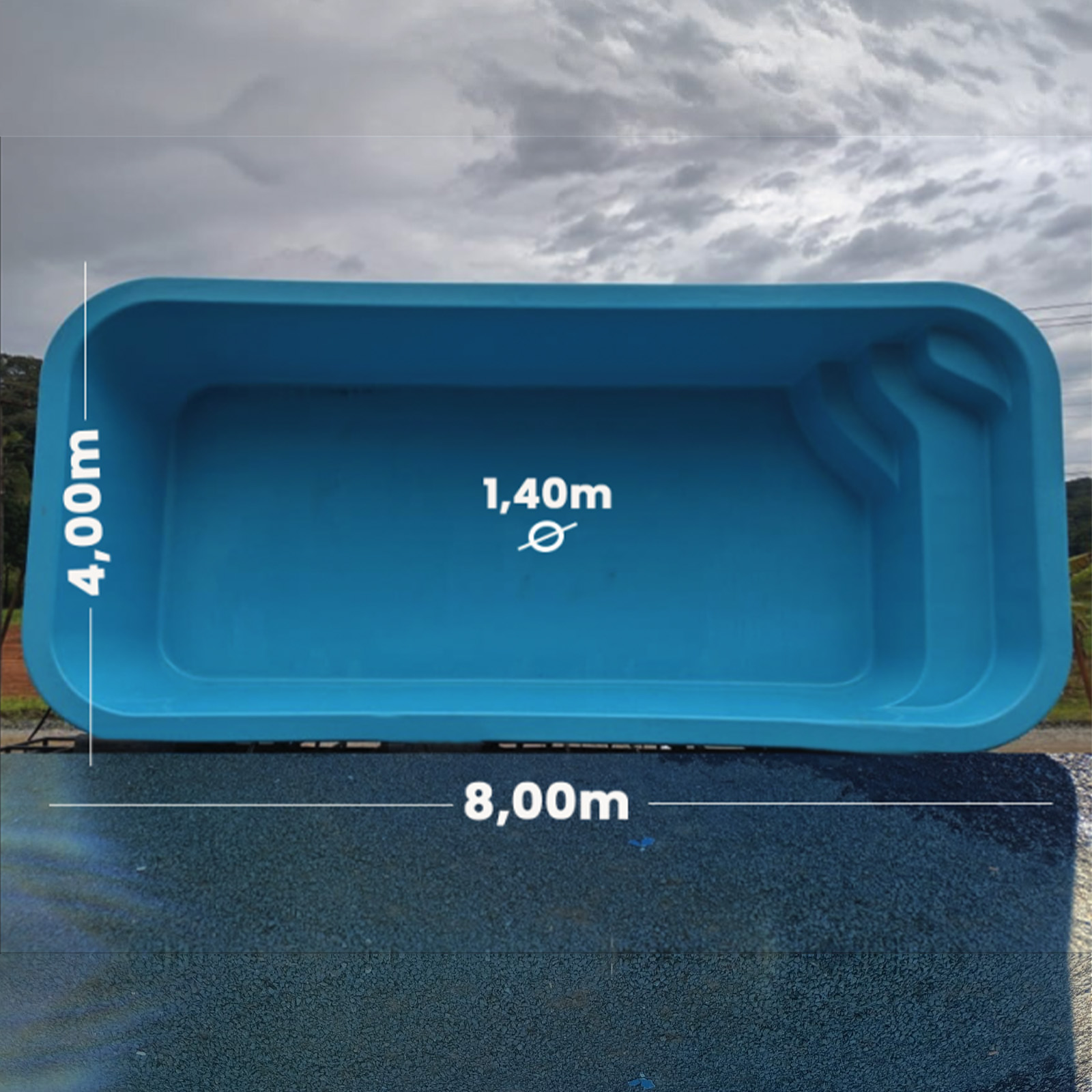 Piscina 8,00 x 4,00 x 1,40